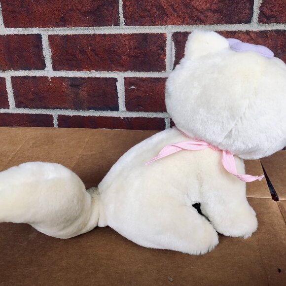 🐈 Rare 2003 CinéGroupe Sagwa Plush Cat | Tan with Bow | 8"x12" Vintage - Picture 4 of 4